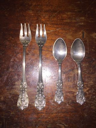 Reed & Barton Francis 1 Originals Vintage.  Mini Spoons/forks 2 Each