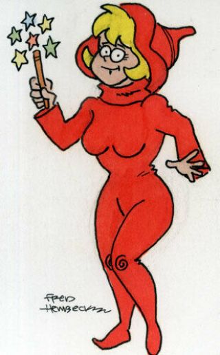 Fred Hembeck Sketch Card: Wendy The Good Little Witch,  Grown Up (harvey) 1/1
