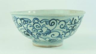 Good Antique Ming Provincial Chinese Blue Bowl