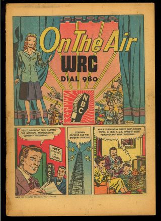 On The Air Nn (glue) Early Nbc Network Giveaway Radio Comic 1947 App.  Gd,