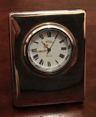 Stirling Silver (0.  925) Hallmarked Mantle/desk Clock By R.  J.  Carr.  Carrs Silver