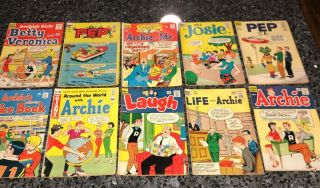 Rare Set Of Mixed Archie Comics Mostly Silver Age And In Mid Grade Few Lower