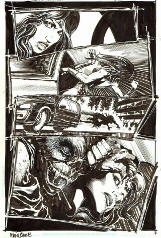 Tom Mandrake Signed 2010 Wonder Woman Vs.  Zombies Art
