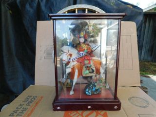 Antique Japanese Samurai Warrior With A Sword On Horseback Doll & Case