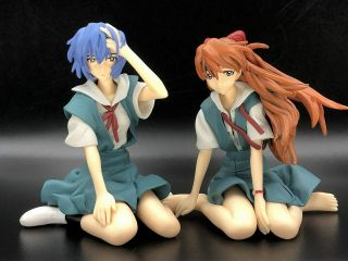 Anime Figure Japan Rei Ayanami & Asuka Shikinami Evangelion School Uniform Sega