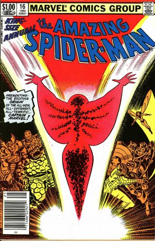 The Spider - Man Annual 16 - Captain Marvel - Monica Rambeau - Vg/f
