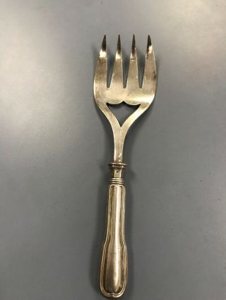 Christofle France Silver Plate Fish Fork Or Serving Fork In An Unknown Pattern