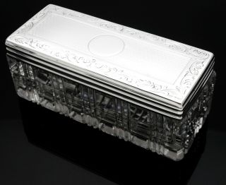 Lovely Victorian Sterling Silver & Glass Vanity Box - London 1869 - Antique