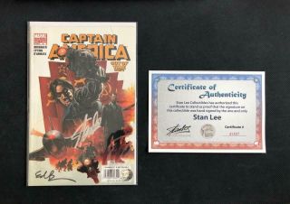Captain America 6 Variant Signed Stan Lee,  Brubaker W/coa 1st Winter Soldier 1