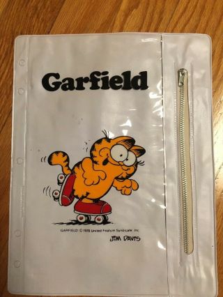 Vintage Garfield Vinyl Pencil Bag Pouch Cosmetic Bag 1978 Jim Davis