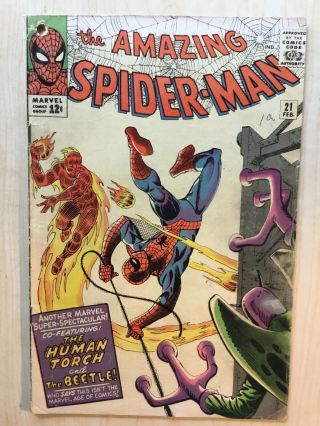 Spider - Man 21 (1965) Human Torch - 2nd App The Beetle