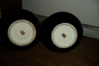 Antique Japanese Taisho Period Glazed Satsuma Squat Vases 14.  5cm. 6