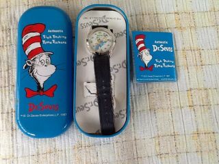 Authentic Dr.  Seuss 1997 Cat In The Hat Quartz Watch Wristwatch Keeps Good Time