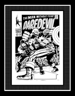 Jack Kirby Daredevil 43 Rare Production Art Cover