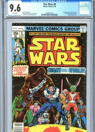 Star Wars 8 Cgc 9.  6 White Pages 1st Jaxxon Marvel Comics 1978