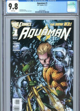 Aquaman 1 Cgc 9.  8 White Pages 52 Dc Comics 2011