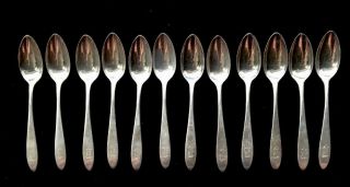 12 Vintage Sterling Reed & Barton Tea Spoons (231039)