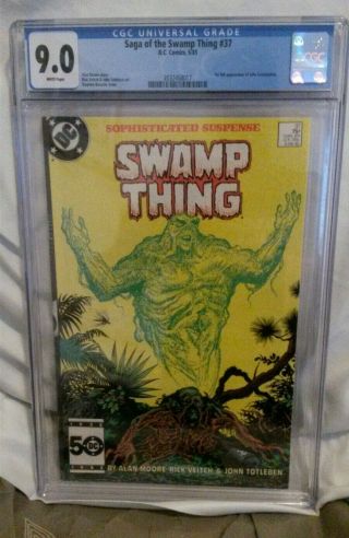 Swamp Thing 37 Cgc 9.  0 White Pages - 1st App John Constantine Key Dc Comic Book