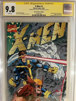 X - Men 1 (cgc 9.  8) 1991 2x Signed By Jim Lee & Scott Williams Special Edition