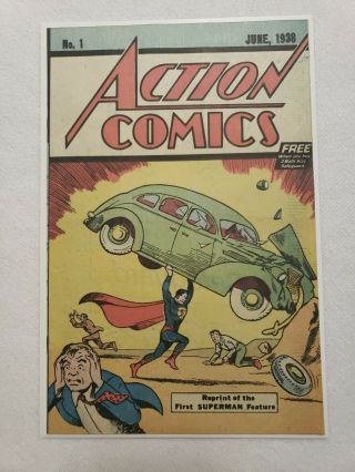 Action Comics 1 1938 Safeguard Promotional 1st Reprint 1976 1st App Superman Dc