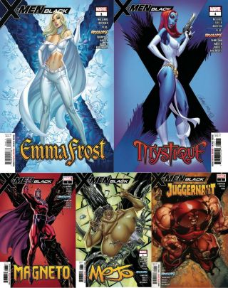 X - Men Black 1 Magneto Emma Frost Juggernaut Mystique Mojo Nm J Scott Campbell