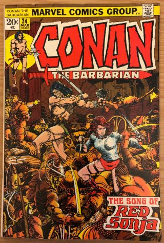 Conan The Barbarian 24 Very Fine 7.  0 Marvel 1st Full Red Sonja & 37 Vf 7.  0