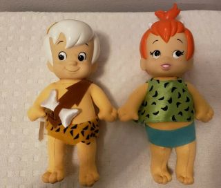 The Flintstones Pebbles & Bamm Bamm 1994 Hard Head Plushies