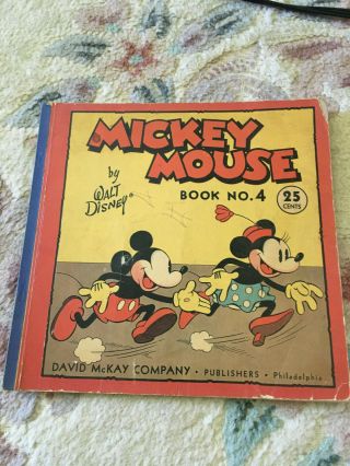 David Mckay Walt Disney Mickey Mouse Book 4 1934 Some Coloring On First Page