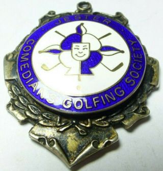 Vintage Sterling Silver Jester Comedian Golfing Society Fob Medal Joker 23.  5g P6