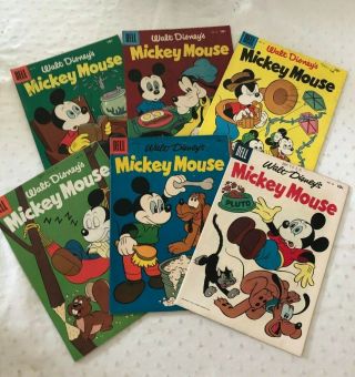 Mickey Mouse 45,  46,  47,  48,  49,  50 - 1956 - Dell Walt Disney 