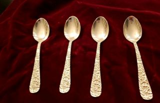 Antique Sterling Silver Stieff Demi Tasse Spoons Set Of 4 16.  4 Grams Each