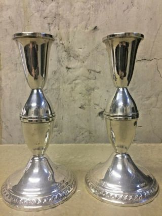 7 " Duchin Creations Candle Stick Holders Sterling Silver Weighted