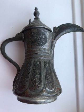 Islamic / Arabic Tinned Copper Dallah Coffee Pot 9”