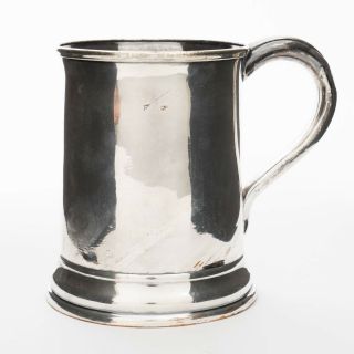 Antique Silverplate 1 - Pint Tankard Beer Mug With Handle Silver Plated 5 " T