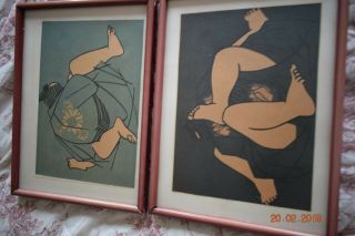 2 Old Japanese Shunga Woodblock Print Erotic By Clifton Karhu