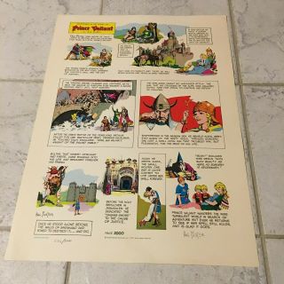 1975 Prince Valiant Limited Edition Print 636/1000 Hal Foster Signed King Featur