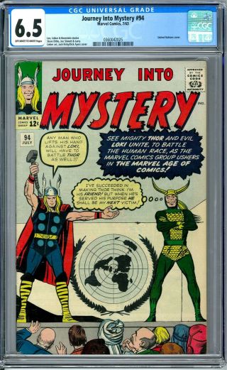 Journey Into Mystery 94 Cgc 6.  5 (ow - W) United Nations Cover