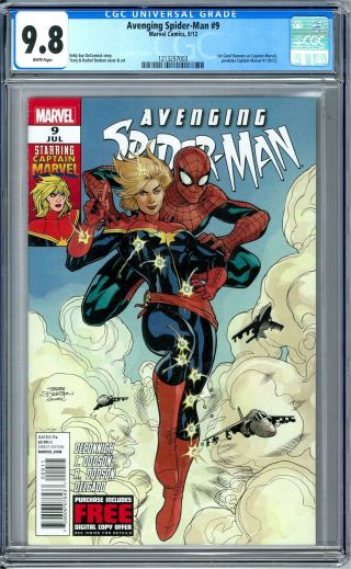 Avenging Spider - Man 9 Cgc 9.  8 (w) 1st Carol Danver As Captain Marvel