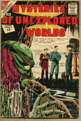 Mysteries Of Unexplored Worlds 30 - 1962 Vg - 3.  5 Charlton Black Lagoon Homage