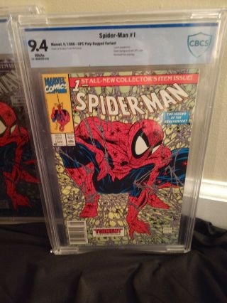 CBCS 9.  4 Spider - Man 1 (UPC newsstand edition) & (polybagged silver edition) 2
