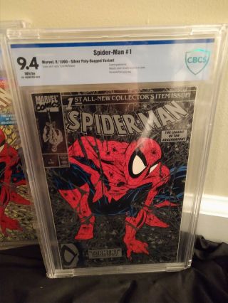 CBCS 9.  4 Spider - Man 1 (UPC newsstand edition) & (polybagged silver edition) 4