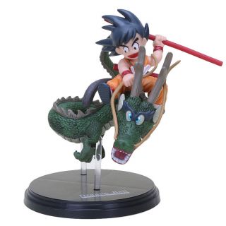 Dragon Ball Z Saiyan Goku With Shenron Riding Pvc Action Figures Toys 14cm