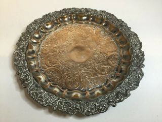 Antique Victorian Sheffield Plate 10 " Salver C1800s Silver On Copper Drinks Tray