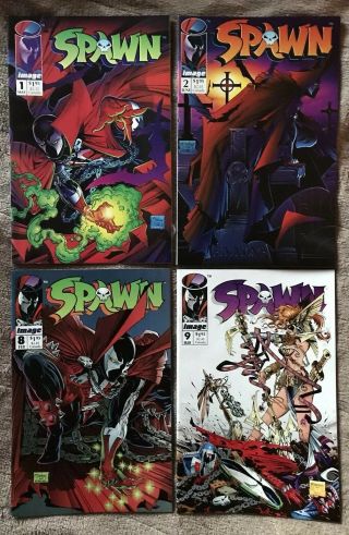 Image Comics (1992) Spawn 1,  2,  8,  9 (1st Appearance Of Angela) All Nm,  Movie
