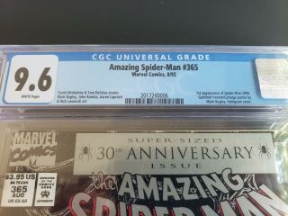 The Spider - Man 365 (Aug 1992,  Marvel) Hologram CGC 9.  6 2