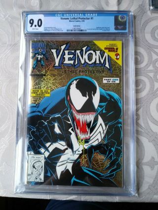 Venom: Lethal Protector 1 Gold Edition 9.  0 Cgc Cover By Mark Bagley