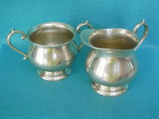 Antique Sterling Silver F.  B.  Rogers 1883 Cream And Sugar Bowl Set 235gr.