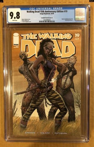 Walking Dead 15th Anniversary Edition 19 Cgc 9.  8 J.  Scott Campbell Cover A