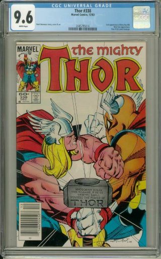 Thor 338 (newsstand Edition) Cgc Graded 9.  6 Beta Ray Bill White Pages