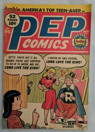 Pep Comics No.  95 Golden Age Comic Book 1953 Gga 95 Archie Katy Keene Suzie